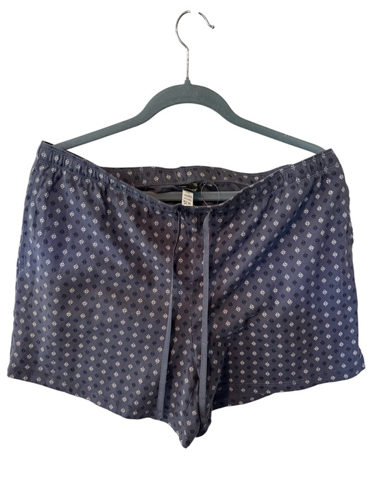 Felina Pants - Felina Navy Blue Printed Boxer Shorts with White Motif